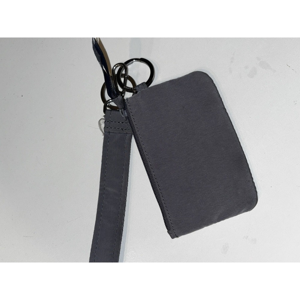 Vera Bradley Work ZIP ID CASE and LANYARD Set CARBON GRAY MICROFIBER